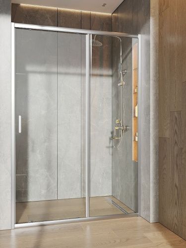 Душевая дверь Orange E02-130TCR 130х190 стекло прозрачное профиль хром - фото 3