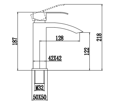 Смеситель Fmark FS8601Q на раковину графит - фото 2