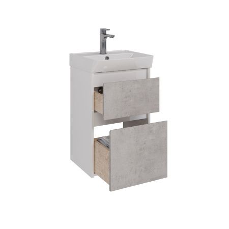 Тумба под раковину LeMark Combi LM03C45T-Beton 40х30 напольная цвет серый/белый