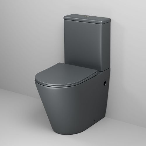 Унитаз напольный с бачком Grossman Color GR-4480GMS серый с сиденьем микролифт безободковый каскадный смыв - фото 2