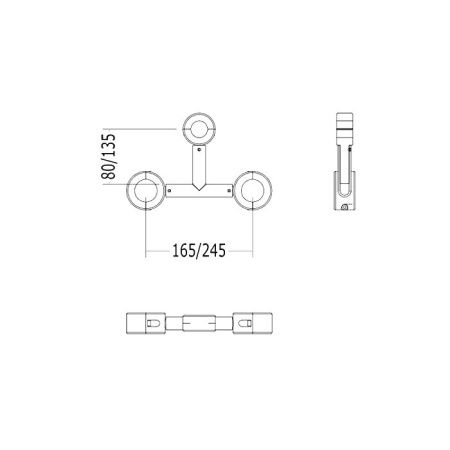 Патрубок тройной декоративный для фиксации ножек смесителя и слив-перелива Devon Devon DEKITGTAR