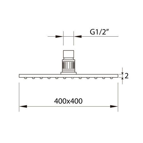 Верхний душ Clever SLIM INOX AIR 99688 40х40 хром - фото 2