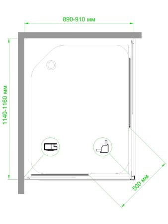 Душевой уголок Royal Bath HPD RB11590HPD-C-BL 115х90 стекло матовое профиль черный без поддона
