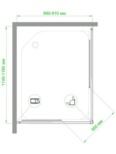 Душевой уголок Royal Bath HPD RB9115HPD-C 115х90 стекло матовое профиль белый без поддона - фото 3