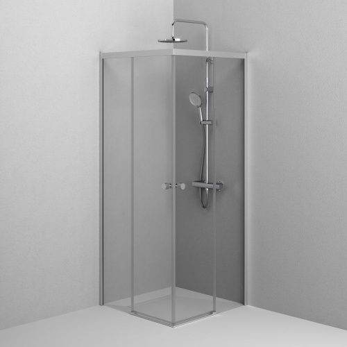 Душевой уголок Am.Pm X-joy W94G-403-8080-МТ1К 80х80 стекло прозрачное профиль хром без поддона - фото 5