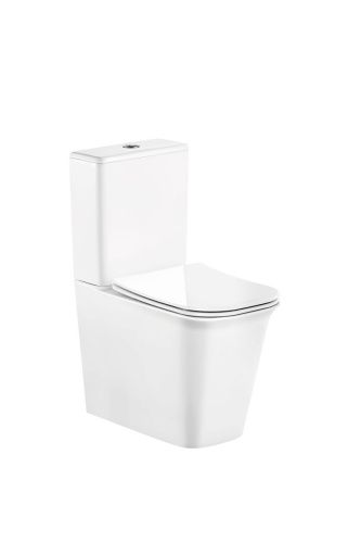 Унитаз напольный с бачком Cerutti SPA CT7838 белый с сиденьем микролифт безободковый каскадный смыв - фото 2