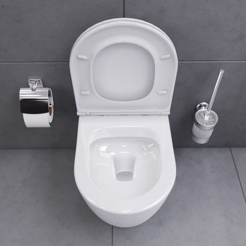 Унитаз подвесной Damixa Sirius DX86C1700SC белый с сиденьем микролифт безободковый каскадный смыв - фото 5