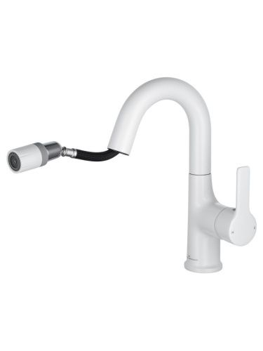 Смеситель Wonzon & Woghand WW-FE01L212-MW на раковину белый - фото 2