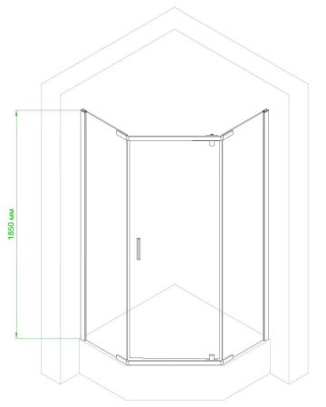 Душевой уголок Royal Bath TR RB1285TR-T-BL 120х85 стекло прозрачное профиль черный без поддона