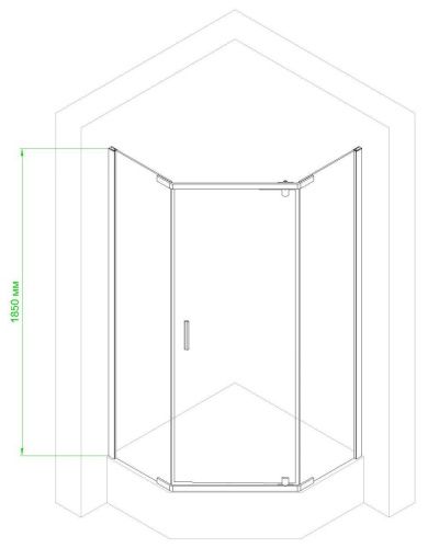 Душевой уголок Royal Bath TR RB1211TR-C-BL 120х110 стекло матовое профиль черный без поддона - фото 3
