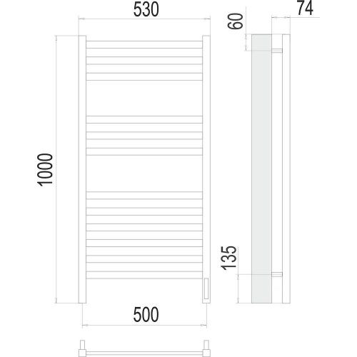 Полотенцесушитель электрический Terminus 4670078526250 55х100 хром - фото 3