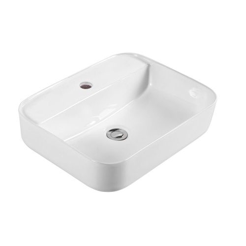 Раковина из сантехнического фарфора Aquatek ВЕГА AQ5506-00 50х40 накладная цвет белый 1 отверстие под смеситель - фото 4