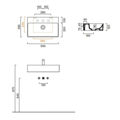 Раковина керамическая Catalano Premium 220550001 60 см подвесная цвет белый без отверстий под смеситель - фото 2