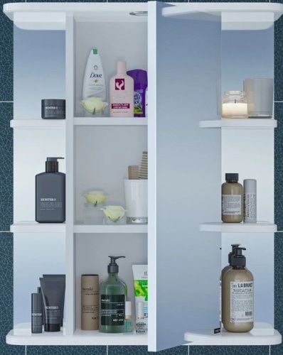 Зеркало-шкаф СанТа Герда 101042 60х70 подвесной цвет белый - фото 2