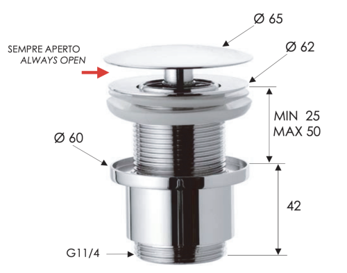Донный клапан Remer 9072114BG золото - фото 2