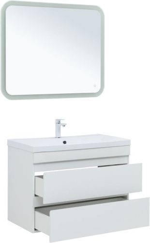 Тумба под раковину Aquanet Нота NEW 00335419 90х50 подвесная цвет белый - фото 4