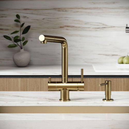 Смеситель для кухни Sancos Spin SC4015BG на мойку золото - фото 4