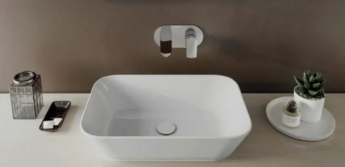 Раковина из сантехнического фарфора Vitra Geo 7425B003-0012 60х40 накладная цвет белый без отверстий под смеситель - фото 2