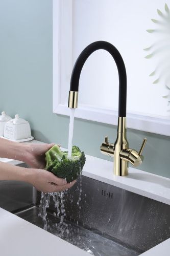 Смеситель для кухни Paulmark ЗОЛОТО Sa213419-G на мойку золото - фото 5