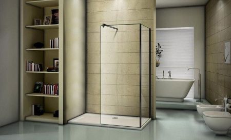 Душевая перегородка Good Door WALK IN ВИ00018 80х195 стекло прозрачное профиль черный