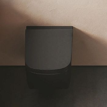 Чаша унитаза подвесная Hatria NEXT A0Y1F102 цвет черный без сиденья безободковая душевой смыв