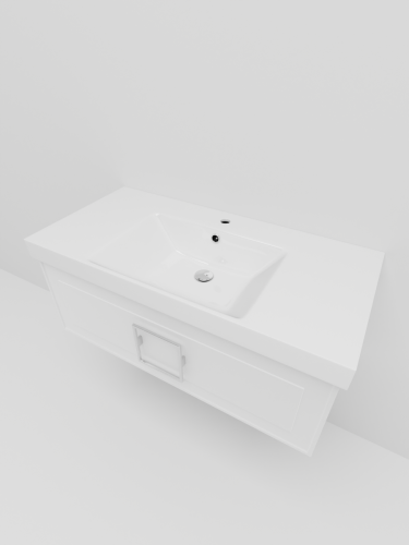 Тумба с раковиной La Fenice CUBO NFNC-01-CUB-B-100-1-100 100х50 подвесная цвет белый - фото 3