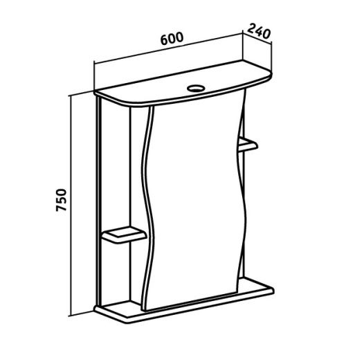 Зеркало-шкаф Runo Лилия 00000000029 60х80 подвесной цвет белый - фото 4