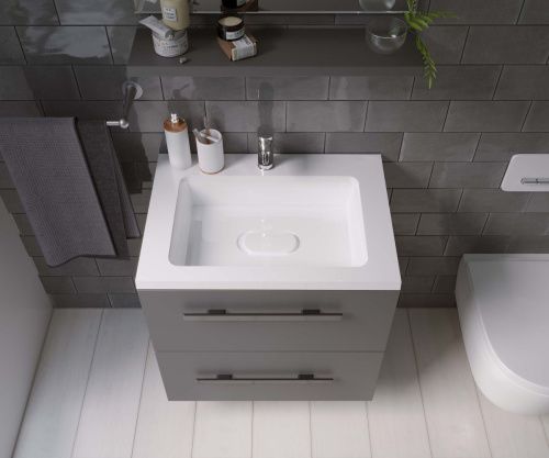 Раковина из искусственного камня Uperwood Modul 2911020339 60х50 полувстраиваемая цвет белый - фото 3