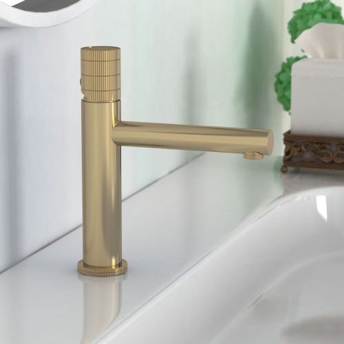 Смеситель Vincea Groove VBF-4G1BG4 на раковину золото