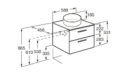 Тумба под раковину Roca Victoria A857468806 60х50 подвесная цвет белый