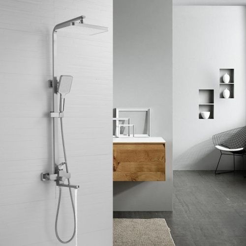 Душевая стойка Shevanik S7036L настенная цвет серый - фото 5