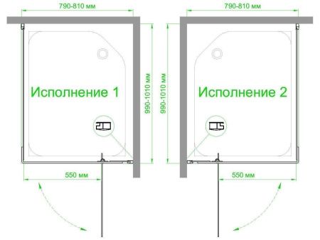 Душевой уголок Royal Bath HPVD RB1080HPVD-T-BL 100х80 стекло прозрачное профиль черный без поддона