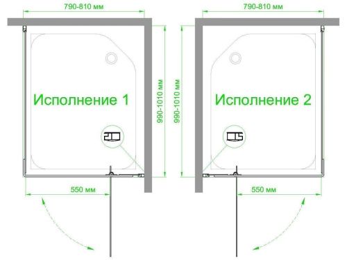Душевой уголок Royal Bath HPVD RB8100HPVD-C-BL 100х80 стекло матовое профиль черный без поддона - фото 4