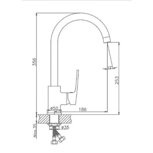 Смеситель для кухни Haiba HB587 HB70587 на мойку хром - фото 2