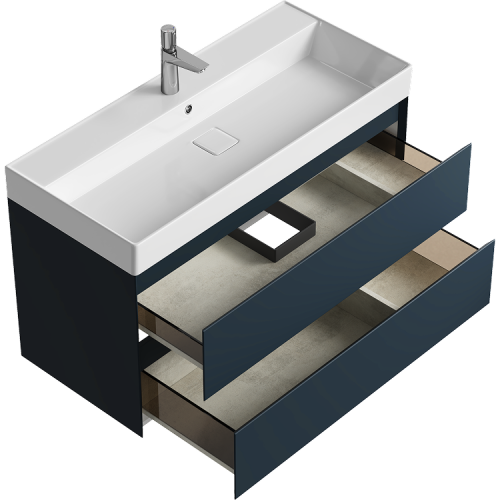 Тумба под раковину Aqwella Y GE01102GRM 100х50 подвесная цвет серый - фото 2