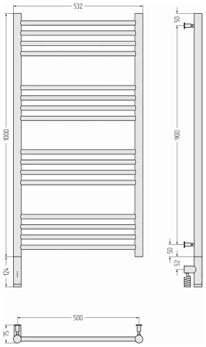 Полотенцесушитель электрический Сунержа Богема 3.0 30-5804-1050 55х110 белый - фото 4