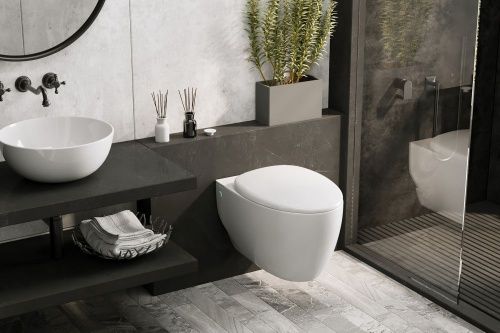 Унитаз подвесной Abber Bequem AC1107P белый с сиденьем микролифт импульсный смыв - фото 2