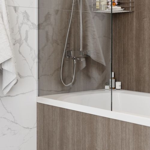 Шторка на ванну Teymi Timo T00273 70х140 стекло прозрачное профиль хром ориентация универсальная - фото 5