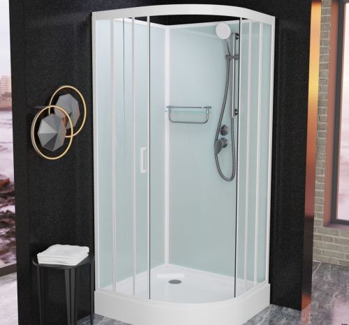 Душевая кабина Frank 420020 120х120 четверть круга без крыши ориентация универсальная - фото 2