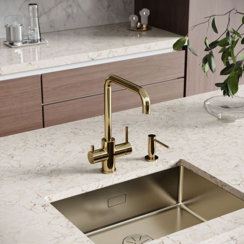 Смеситель для кухни Sancos Vela SC4013ZG на мойку золото - фото 2