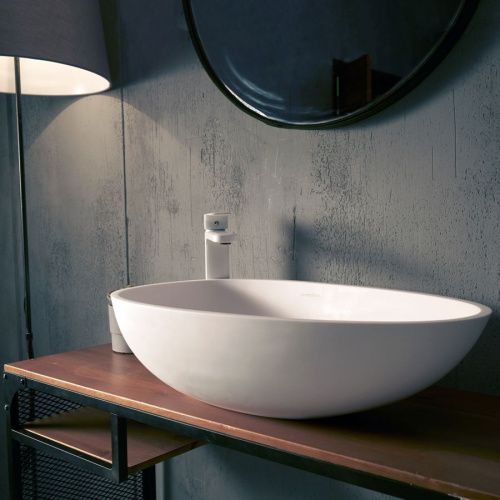 Раковина из искусственного камня MonteBianco Tuscany 620 12002 60х40 накладная цвет белый без отверстий под смеситель - фото 3