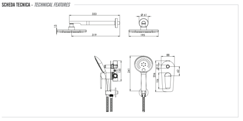 Душевая система Remer Vanity V09S02 встраиваемая в стену цвет хром - фото 2