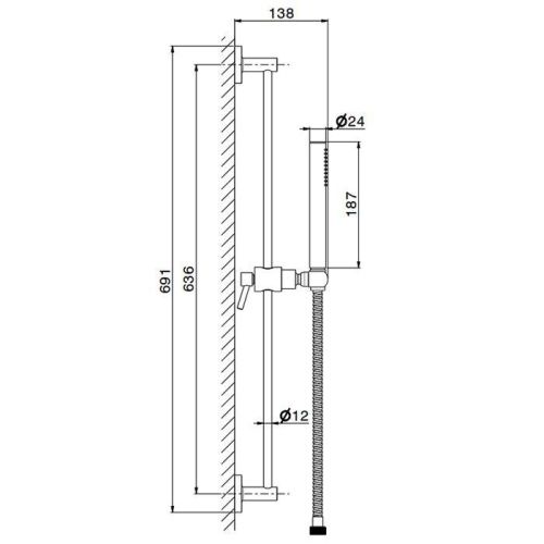 Душевой гарнитур Newform XT 67556.21.018 настенный хром - фото 2