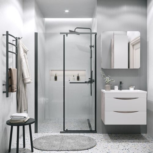 Душевая дверь Grossman Pragma 100.K33.03.110.21.00 110х195 стекло прозрачное профиль черный - фото 4