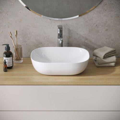 Раковина из сантехнического фаянса Grossman Style GR-3051 50х30 накладная цвет белый без отверстий под смеситель - фото 3