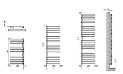 Полотенцесушитель водяной Cordivari Leila 3551560400015 60х150 хром - фото 3