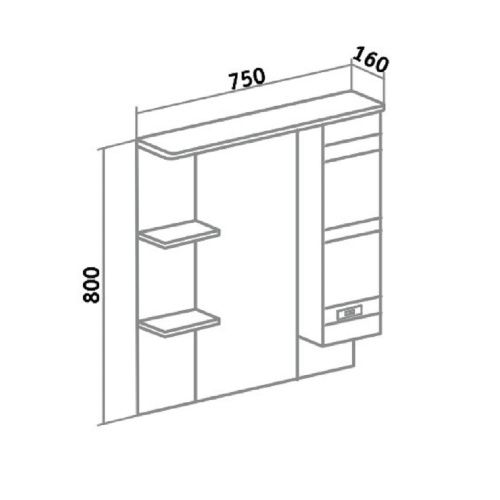 Зеркало-шкаф Runo Турин УТ000002105 90х80 подвесной цвет белый - фото 3