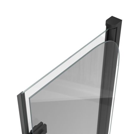 Шторка на ванну Teymi Anni T00280 100х140 стекло прозрачное профиль черный ориентация универсальная