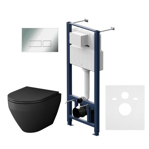 Комплект унитаз с инсталляцией с клавишей смыва Am.Pm Spirit V2.0 IS47051.701700MB - фото 2