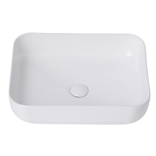 Раковина керамическая Abber RECHTECK AC2202 50х40 накладная цвет белый без отверстий под смеситель - фото 3